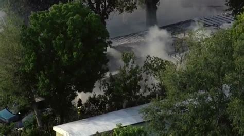 North Lauderdale mobile home fire that caused partial roof collapse under control; no reported injuries